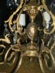 Antique Spanish Brass Chandelier 90 Crystal Prisms 8 Lights Chandeliers, Fixtures, Sconces photo 8