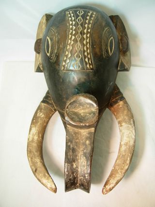 148,  Exquiste Baule Elephant Mask.  (heavy Solid Wood) photo