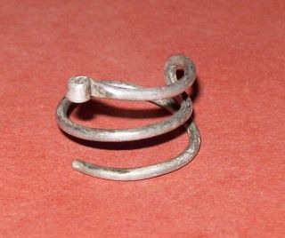 Viking Invanders Silver Spiral Round Finger Ring photo