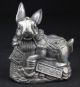 Decorated Handwork Old Miao Silver Carved Rabbit Get Rich Statue Marked Rats photo 2