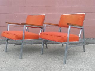 Vintage Steelcase Office Chair Pair Mid Century Lounge Metal 1960 ' S Modern Eames photo