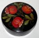 Vintage Russian Large Round Hand Painted Papier Mache Box (with U.  S.  S.  R.  Label) Russian photo 1