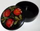 Vintage Russian Large Round Hand Painted Papier Mache Box (with U.  S.  S.  R.  Label) Russian photo 4