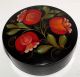 Vintage Russian Large Round Hand Painted Papier Mache Box (with U.  S.  S.  R.  Label) Russian photo 5