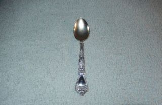 100yr.  Old Manchester Mfg.  Co Sterling Silver Demi - Tasse Spoon - Gold - Wash Bowl - Euc photo