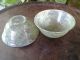 Fine Pair Green Jade Translucent Bowls Tea Wine Cups Early Antique Nephrite Rare Bowls photo 2