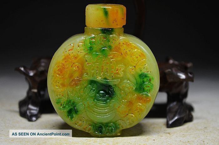 Pure Natural Chinese Jadeite Carved Snuff Bottles - Mice &h S Culture 1131 Snuff Bottles photo