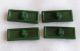Vintage Art Deco Set Of 4 Silver & Forest Green Glass Buttons Buttons photo 3