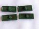 Vintage Art Deco Set Of 4 Silver & Forest Green Glass Buttons Buttons photo 4
