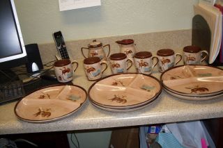 Del Coronado Nasco Plate Set,  6 Coffee Cups Creamer And Sugar,  5 Plates,  Candle photo