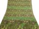 Vintage Interior Embroidered Saree Fabric Soie Sarong Sari Drape Craft Green Other photo 2