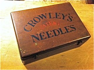 Aafa C.  1859 Wood General Store Advertising Needle Box Compartments Dry Paint photo