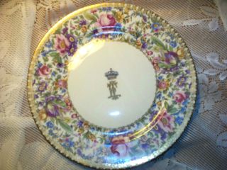 King Farouk I Of Egypt Palace Porcelain Dinnerware Plate - Crown Ensignia Fine photo