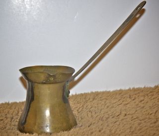 Old Rare Antique Primitive Copper Coffee Pot With 5 On Handle photo