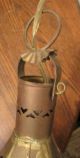 Antique Pierced Brass Glass Turkish Moroccan Lantern Hanging Lamp Sconce Fixture Chandeliers, Fixtures, Sconces photo 6