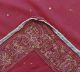 Vintage India Sari Magenta Beaded Saree Fabric Craft Deco Wrap Women Soie Sarong Thimbles photo 3