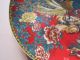 Porcelain Chinese Plate Ceramic Glaze Red Peafowl Flowers Auscipious Old Plates photo 1
