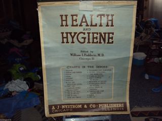 1938 A J Nystrom School Classroom Pull Down Chart Health & Hygiene 24 Pages photo