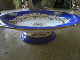 Very Ornate Old Paris Royal Blue Compote photo