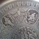 Large Antique Art Pewter Charger Adam And Eve 15.  5 