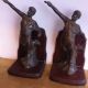 Vintage Antique Bronze Hephaetus Greek God Man Art Statue Sculpture Set Bookend Metalware photo 1