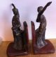 Vintage Antique Bronze Hephaetus Greek God Man Art Statue Sculpture Set Bookend Metalware photo 6