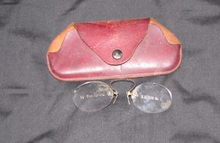 1900 ' S Optometist Sample Eye Glasses With Case Rare photo