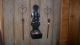 Vintage 2 Old Bobbin Candle Holders On Metal Hangers & Spoon Holder & 4 Spoons Primitives photo 1
