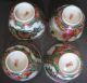 Four Old Export Chinese Rose China Cups Plates photo 2