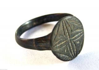 C.  1350 A.  D Finest British Found Medieval Period Ar Silver Ecclesiastical Ring.  Vf photo