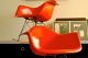 Eames Herman Miller Vntg Fiberglass Rocking Arm Shell /unfaded Red/orange 2of 2 Mid-Century Modernism photo 2