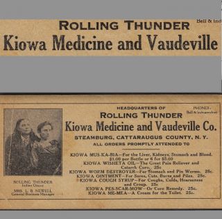 1890 ' S Indian Medicine Man Cure Traveling Snake Oil Show Kiowa Rolling Thunder photo