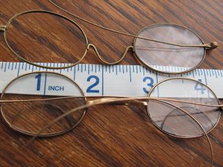 Antique Wire Rim Oval Eyeglass Parts For Repair L B Co Spectacles photo