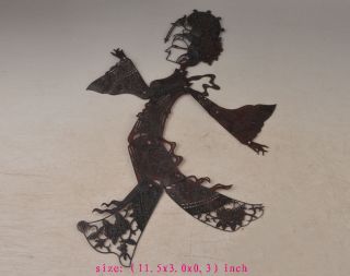 Traditional Art Collectable Cowhide Old Handwork Carving Belle Shadow Puppet photo