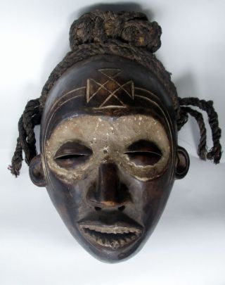 Old African Chokwe Mwana Pwo Mask / Headdress Authentic photo