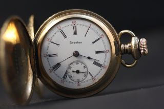 Rare/trenton Pocket Watch/hunter Case.  Movmnt 4027858.  Very Last Year Made.  1907. photo