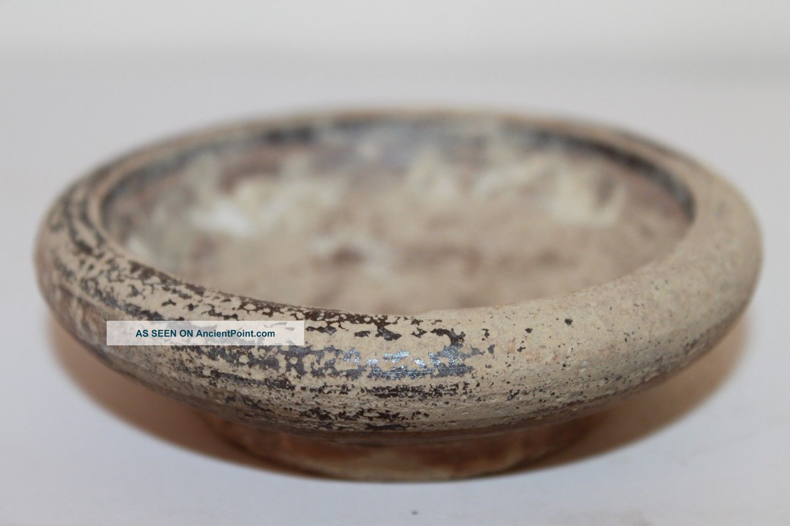 Ancient Roman Pottery Blackware Dish 3/4th Century Ad Roman photo