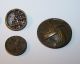 - 5 Antique Metal Buttons - All Different - Clover - Floral - Abstract - Art - Craft Buttons photo 1