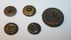 - 5 Antique Metal Buttons - All Different - Clover - Floral - Abstract - Art - Craft Buttons photo 2