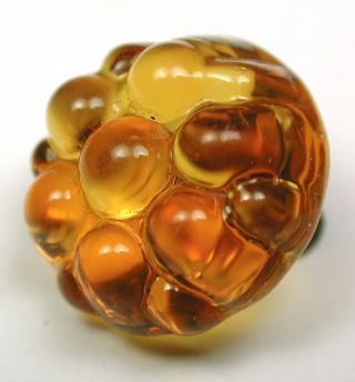 Antique Charmstring Glass Button Honey Hob Design Swirl Back - 1860 - 1840 photo