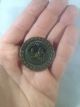 Antique - Vintage Large Stamped Shank Brass Button Biblical Lady In Hammock Buttons photo 2
