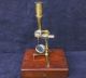 Antique C1840 Gilt Brass Compound Field Microscope Stacking Lenses Case Other photo 1