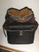 Antique Black Leather Doctor ' S/ Duffel Bag W/talon Crest Latch Zipper & Buckled Doctor Bags photo 5