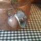 Antique Primitive Copper Kettle Dove Tailed Handle With Heart Motif No Lid Primitives photo 9
