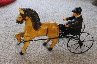 Rare Antique Horse & Carriage Estate Metal Wood Lg.  Display 22 