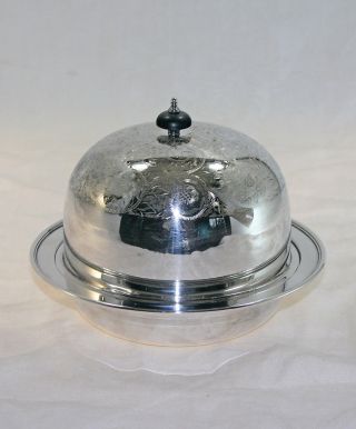 Victorian Silver Plated 3 Piece Butter Dish With Dome Lid Circa 1890 photo