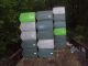 Vintage Industrial Age Heavy Duty Green Metal Stacking Storage Bins Other photo 6