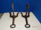 Andirons Vintage Pair Hand Forged Loop Design,  Fireplace Marked 40 Hearth Ware photo 2