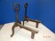 Andirons Vintage Pair Hand Forged Loop Design,  Fireplace Marked 40 Hearth Ware photo 5