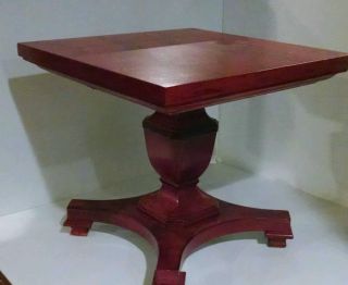 Vintage Imperial Chinese Red Accent Side Table Plant Stand photo